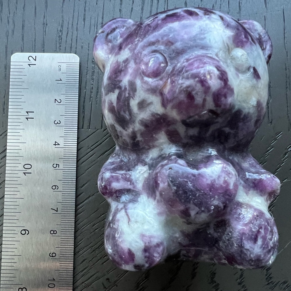 Purple Mica Carved Care Bear - Picture 5 of 8